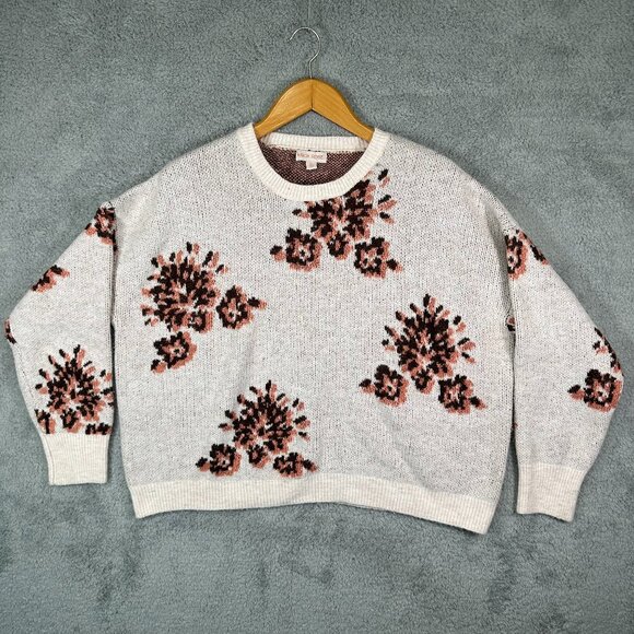 Knox Rose Women's Crewneck Sweater Floral Long Sleeve - Picture 4 of 13